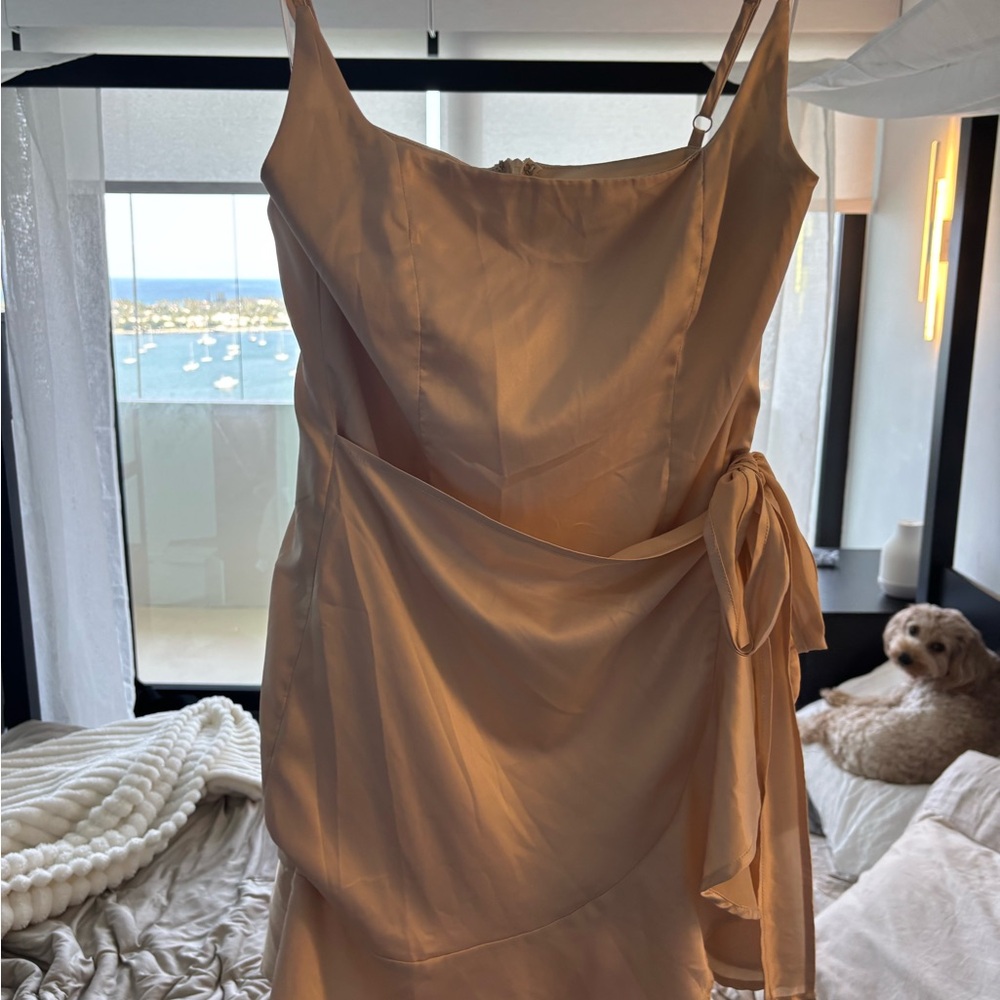 Satin Champagne Princess Polly Dress